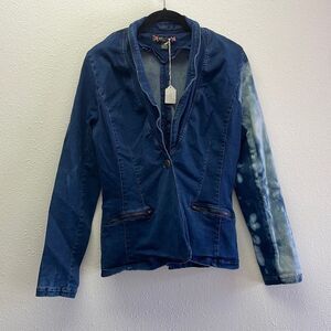 HELIUM JEAN JACKET, BLEACH SLEEVE (UPCYCLED) Sz M (1006)